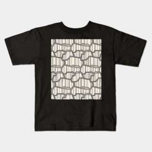 Black lines beige Kids T-Shirt